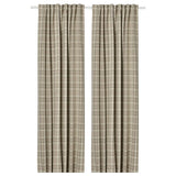HÄGGVECKMAL room darkening curtains, 1 pair, beige/with heading tape, 145x300 cm