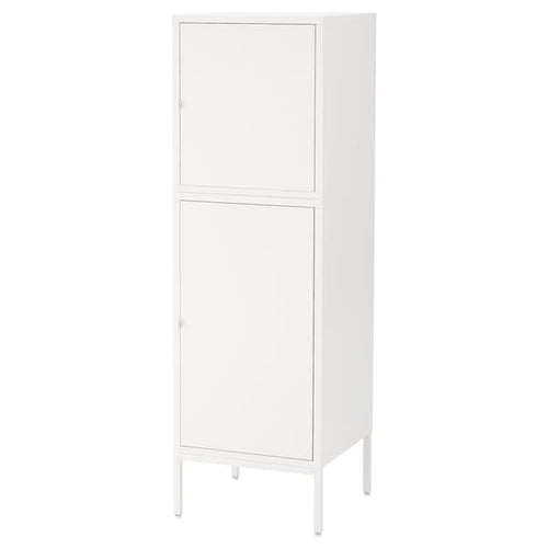 HÄLLAN - Storage combination with doors, white, 45x47x142 cm
