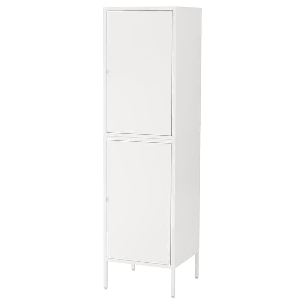 HÄLLAN - Storage combination with doors, white, 45x47x167 cm