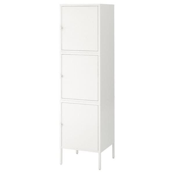 HÄLLAN - Storage combination with doors, white, 45x47x167 cm - best price from Maltashopper.com 49249396