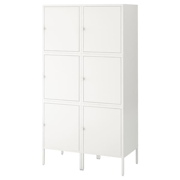 HÄLLAN - Storage combination with doors, white, 90x47x167 cm - best price from Maltashopper.com 89249399