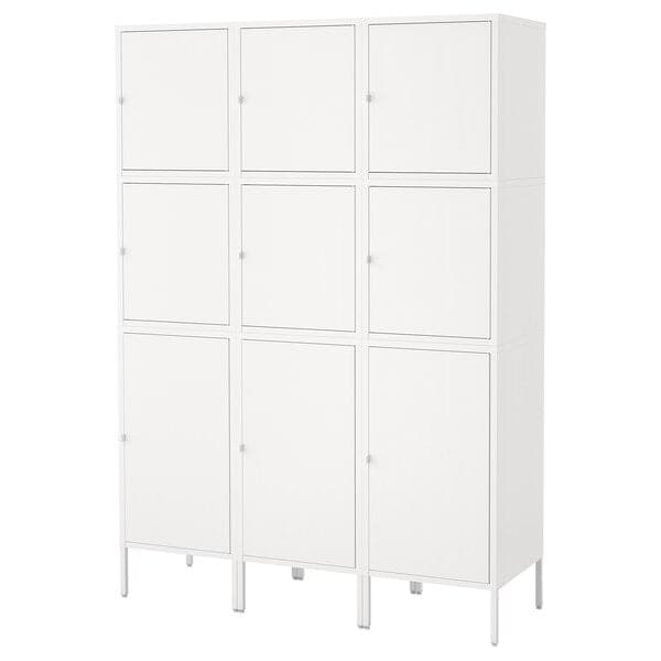 HÄLLAN - Storage combination with doors, white, 135x47x192 cm