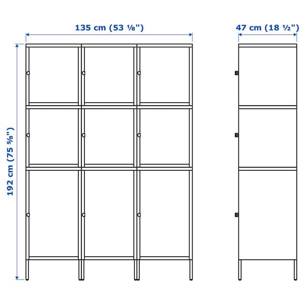 HÄLLAN - Storage combination with doors, white, 135x47x192 cm