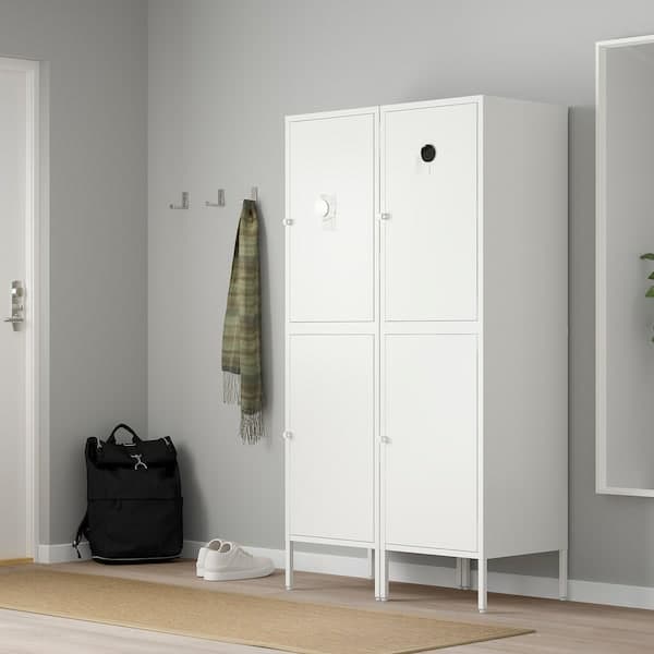 HÄLLAN - Storage combination with doors, white, 90x47x167 cm - best price from Maltashopper.com 19249406