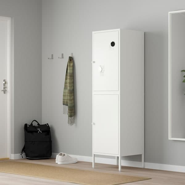 HÄLLAN - Storage combination with doors, white, 45x47x167 cm - best price from Maltashopper.com 89249403