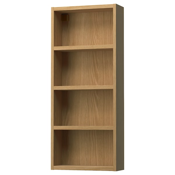 HAGAÅN - Wall open cabinet, oak effect, 40x15x95 cm