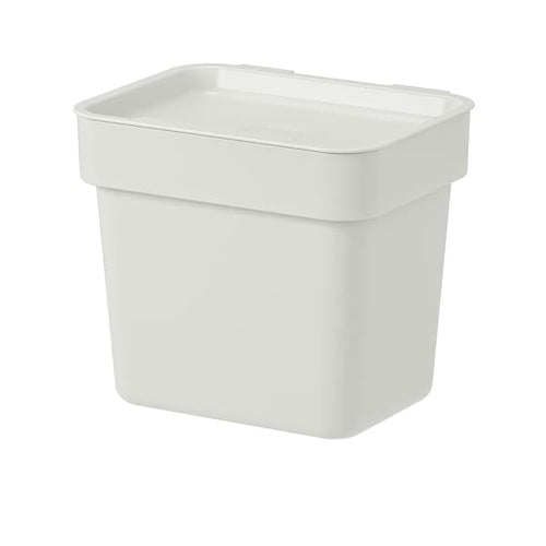 HÅLLBAR - Bin with lid, light grey, 3 l