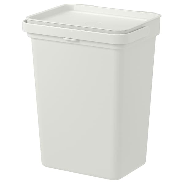 HÅLLBAR - Bin with lid, light grey, 10 l