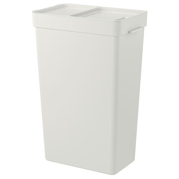 HÅLLBAR - Bin with lid, light grey, 35 l