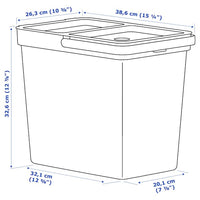 HÅLLBAR - Bin with lid, light grey, 22 l - best price from Maltashopper.com 20420203
