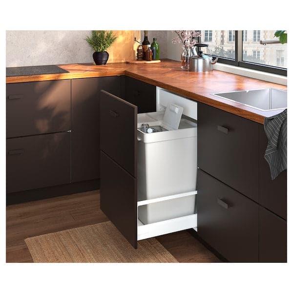 Ikea HÅLLBAR - Bin with lid, light grey, 35 l