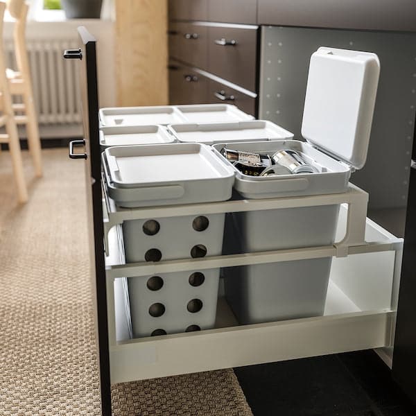 Ikea HÅLLBAR - Bin with lid, light grey, 3 l