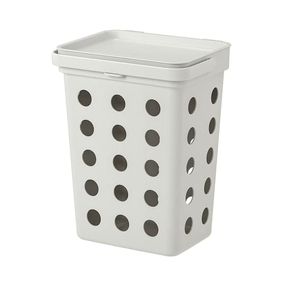 Ikea HÅLLBAR - Bin with lid for organic waste, light grey, 10 l