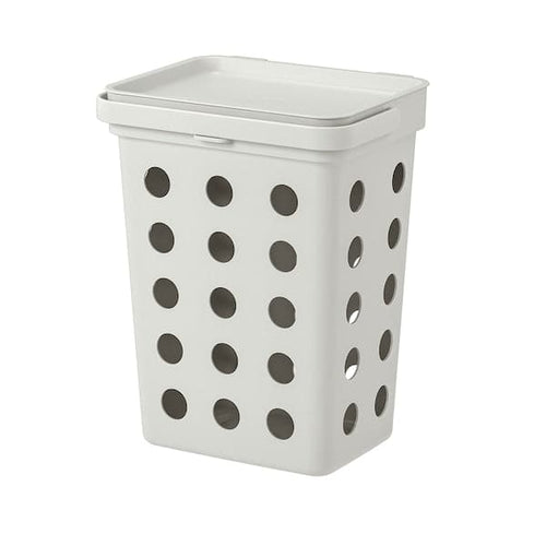 HÅLLBAR - Bin with lid for organic waste, light grey, 10 l