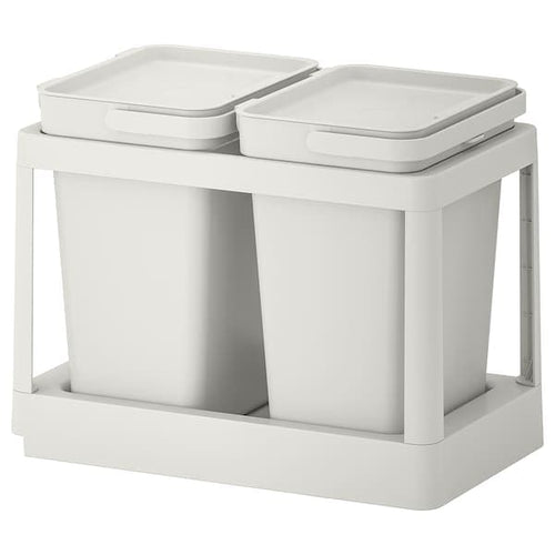 HÅLLBAR - Waste sorting solution, with pull-out/light grey, 20 l