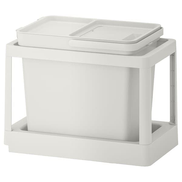 HÅLLBAR - Waste sorting solution, with pull-out/light grey, 22 l - best price from Maltashopper.com 09308825