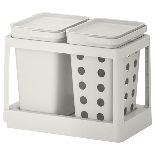 HÅLLBAR - Waste sorting solution, with pull-out ventilated/light grey, 20 l