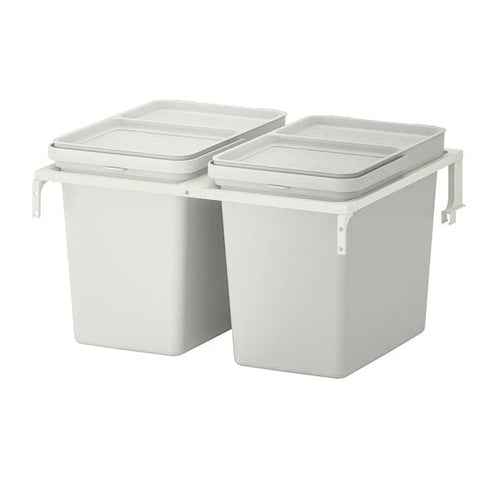 HÅLLBAR - Waste sorting solution, for METOD kitchen drawer/light grey, 44 l