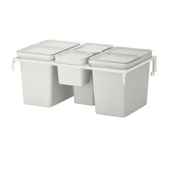 Ikea HÅLLBAR - Waste sorting solution, for METOD kitchen drawer/light grey, 57 l