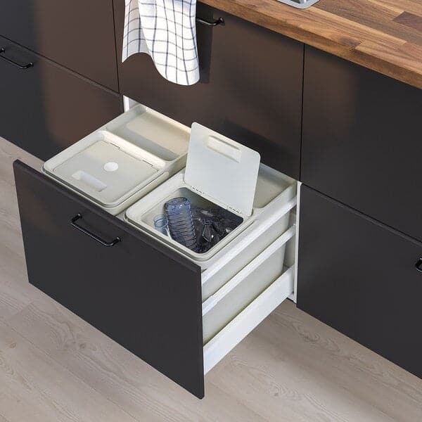 Ikea HÅLLBAR - Waste sorting solution, for METOD kitchen drawer/light grey, 44 l