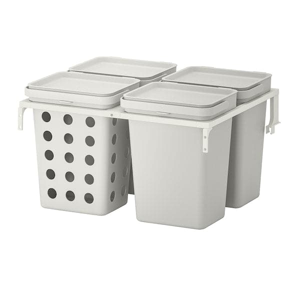 HÅLLBAR - Waste sorting solution, for METOD kitchen drawer ventilated/light grey, 40 l - best price from Maltashopper.com 39308923