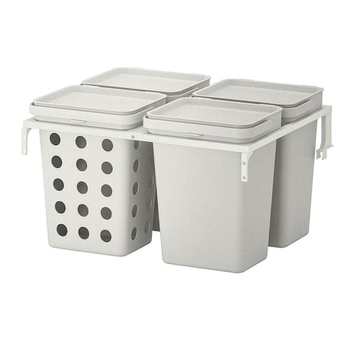 HÅLLBAR - Waste sorting solution, for METOD kitchen drawer ventilated/light grey, 40 l