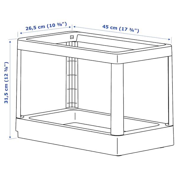 Ikea HÅLLBAR - Pull-out frame for waste sorting, light grey