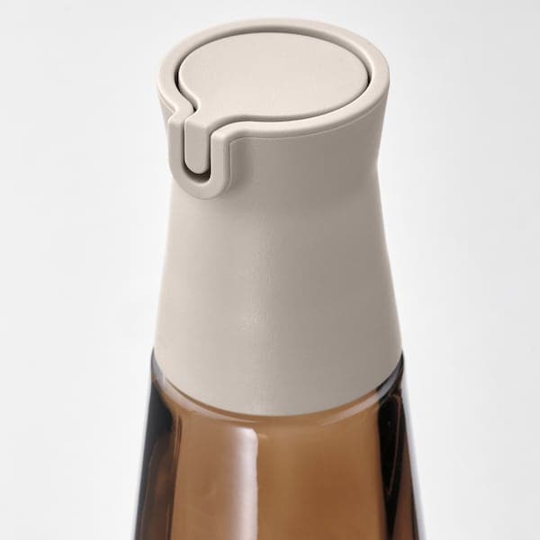 HALVTOM - Bottle with pour spout, glass/brown, 19 cm - best price from Maltashopper.com 00523462