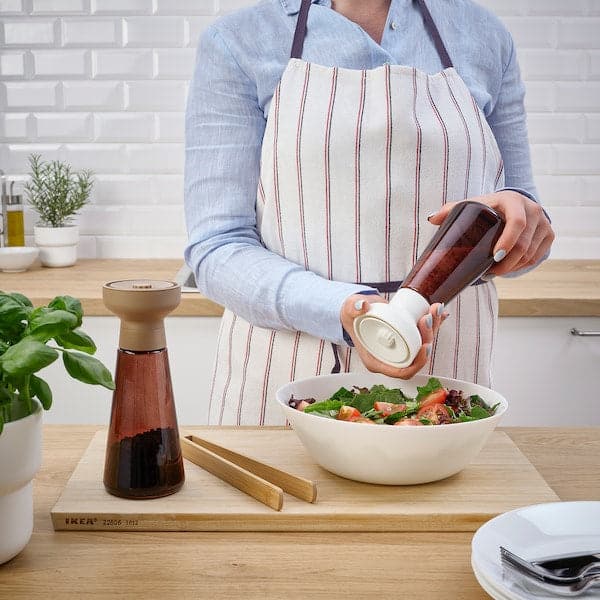 Ikea HALVTOM - Spice mill, glass/brown, 19 cm