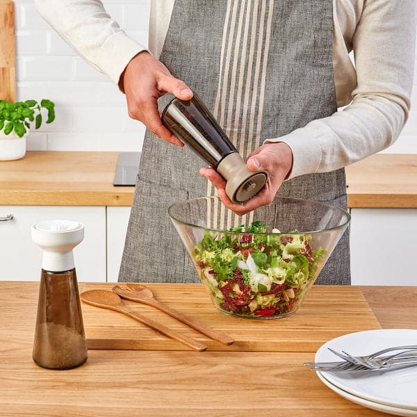 Ikea HALVTOM - Spice mill, glass/brown, 19 cm