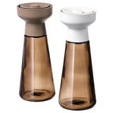 HALVTOM spice mill, glass/brown, 19 cm, 2 pack