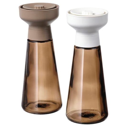 Ikea HALVTOM - Spice mill, glass/brown, 19 cm