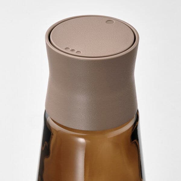 Ikea HALVTOM - Salt and pepper shakers, glass/brown, 12 cm