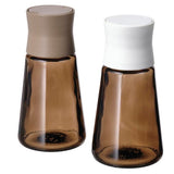 HALVTOM salt and pepper shakers, glass/brown, 12 cm, 2 pack