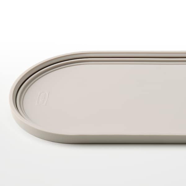 HALVVARM - Food container w lid and divider, stainless steel/beige, 0.7 l - best price from Maltashopper.com 20497221