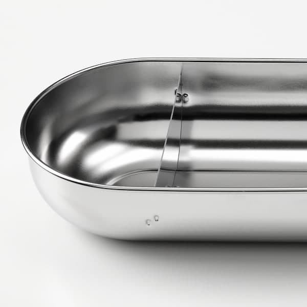 Ikea HALVVARM - Food container w lid and divider, stainless steel/beige, 0.7 l
