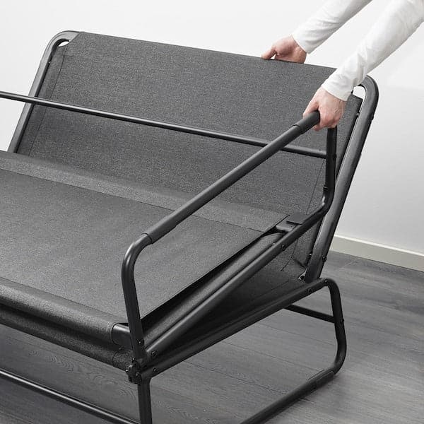 HAMMARN Sofa bed - Knisa dark grey/black 120 cm