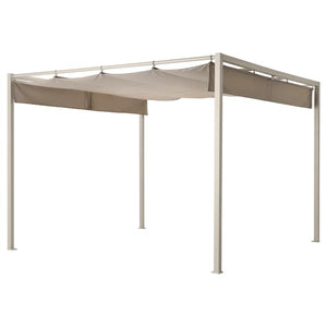 Ikea HAMMARÖN - Pergola, grey-beige/dark grey-beige, 300x300 cm