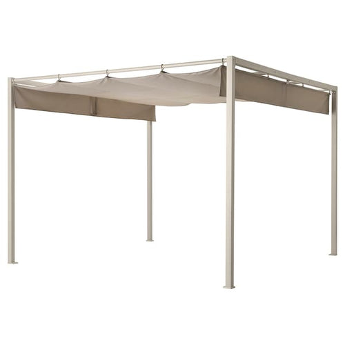 HAMMARÖN pergola, grey-beige/dark grey-beige, 300x300 cm
