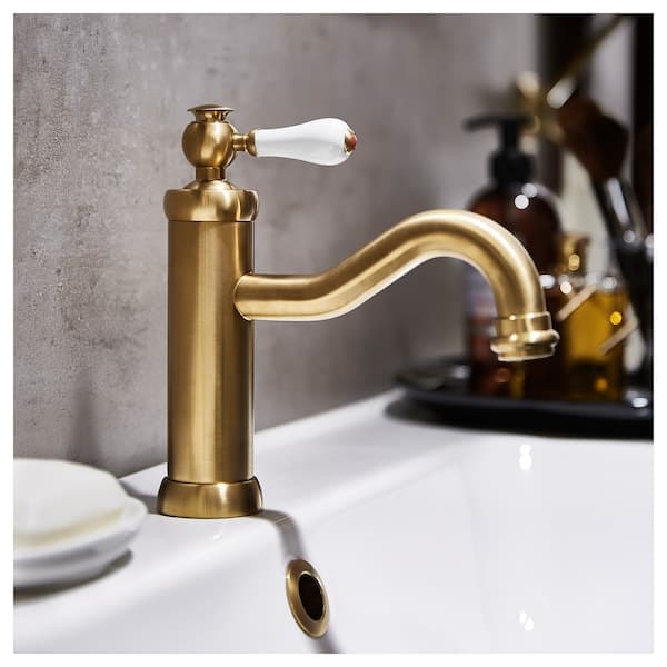 HAMNSKÄR Sink mixer/drain valve - brass color , - best price from Maltashopper.com 50347206
