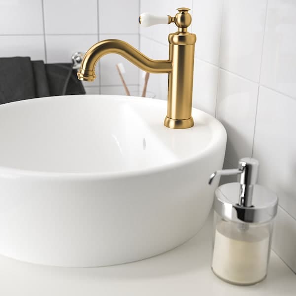 HAMNSKÄR Sink mixer/drain valve - brass color , - best price from Maltashopper.com 50347206