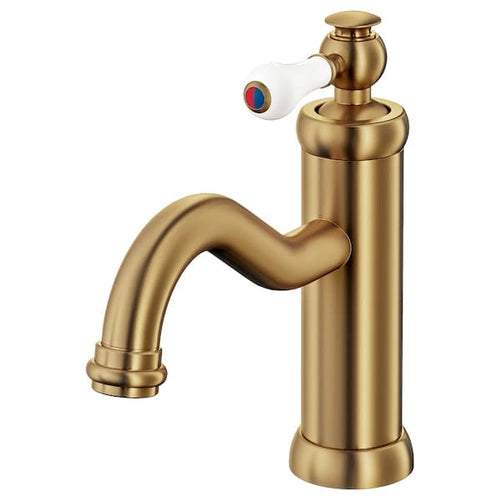 HAMNSKÄR Sink mixer/drain valve - brass color ,