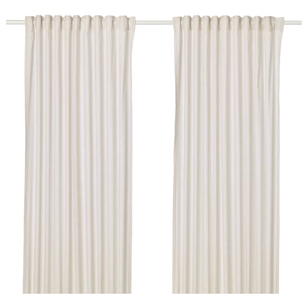 HANNALILL Curtains, 1 pair - beige 145x300 cm , 145x300 cm - Premium Curtains & Drapes from Ikea - Just €32.99! Shop now at Maltashopper.com