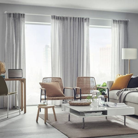 Ikea HANNALILL Curtains, 1 pair - gray 145x300 cm , 145x300 cm