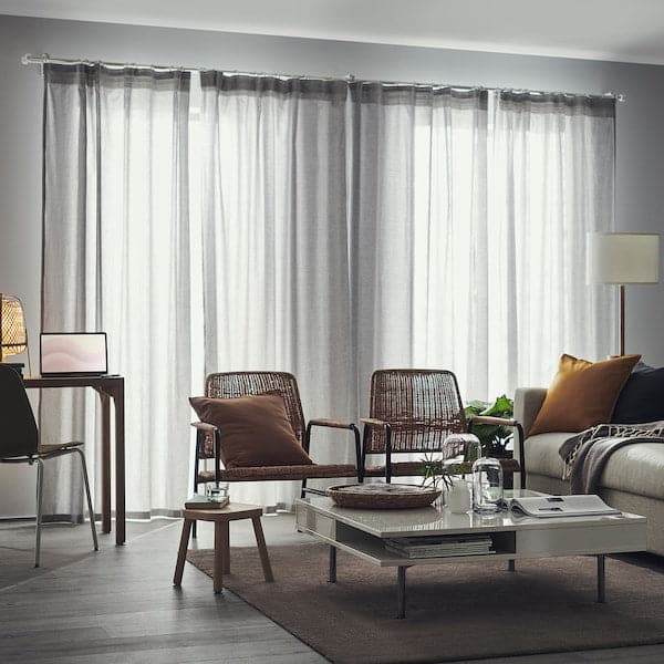 HANNALILL Curtains, 1 pair - gray 145x300 cm , 145x300 cm - best price from Maltashopper.com 70417321