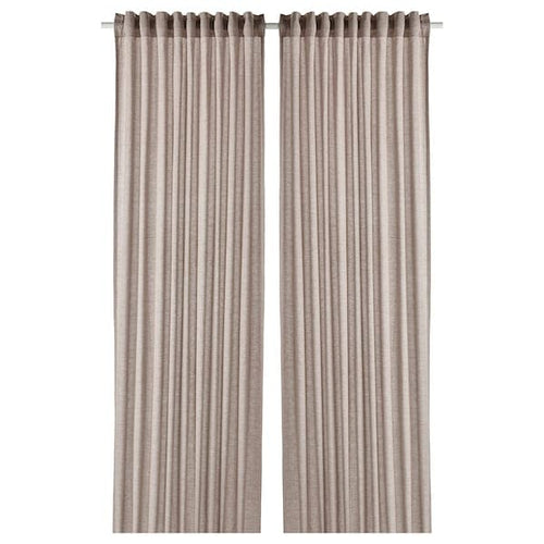 HANNALILL Curtains, 1 pair - light brown 145x300 cm , 145x300 cm
