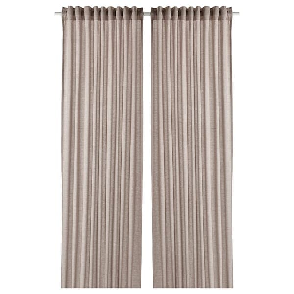 HANNALILL Curtains, 1 pair - light brown 145x300 cm , 145x300 cm