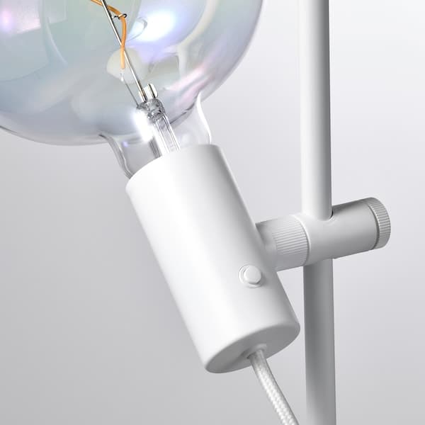 HÅRSLINGA / MOLNART - Floor lamp with bulb, white / multicoloured elliptical shape , - best price from Maltashopper.com 99505591