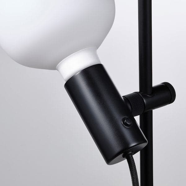 HÅRSLINGA / TRÅDFRI - Floor lamp with bulb, black/smart white spectrum , - best price from Maltashopper.com 59513499