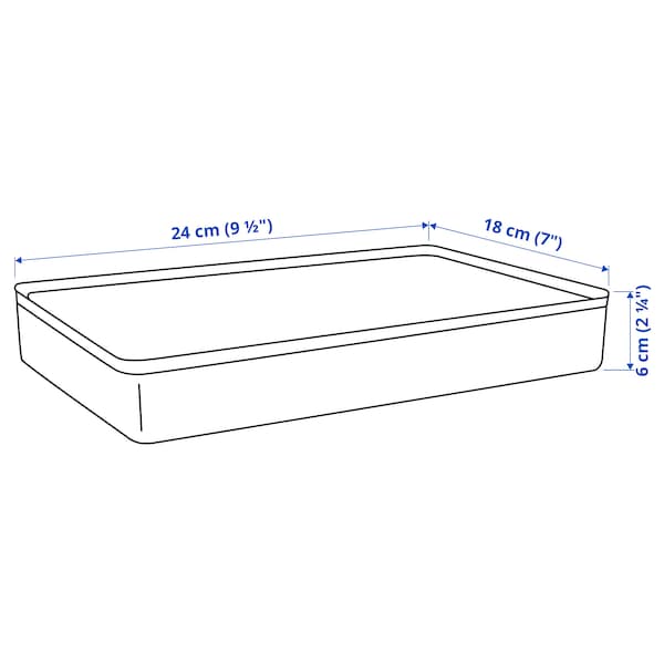 Ikea HARVMATTA - Box with compartments, dark grey-beige, 24x18x6 cm